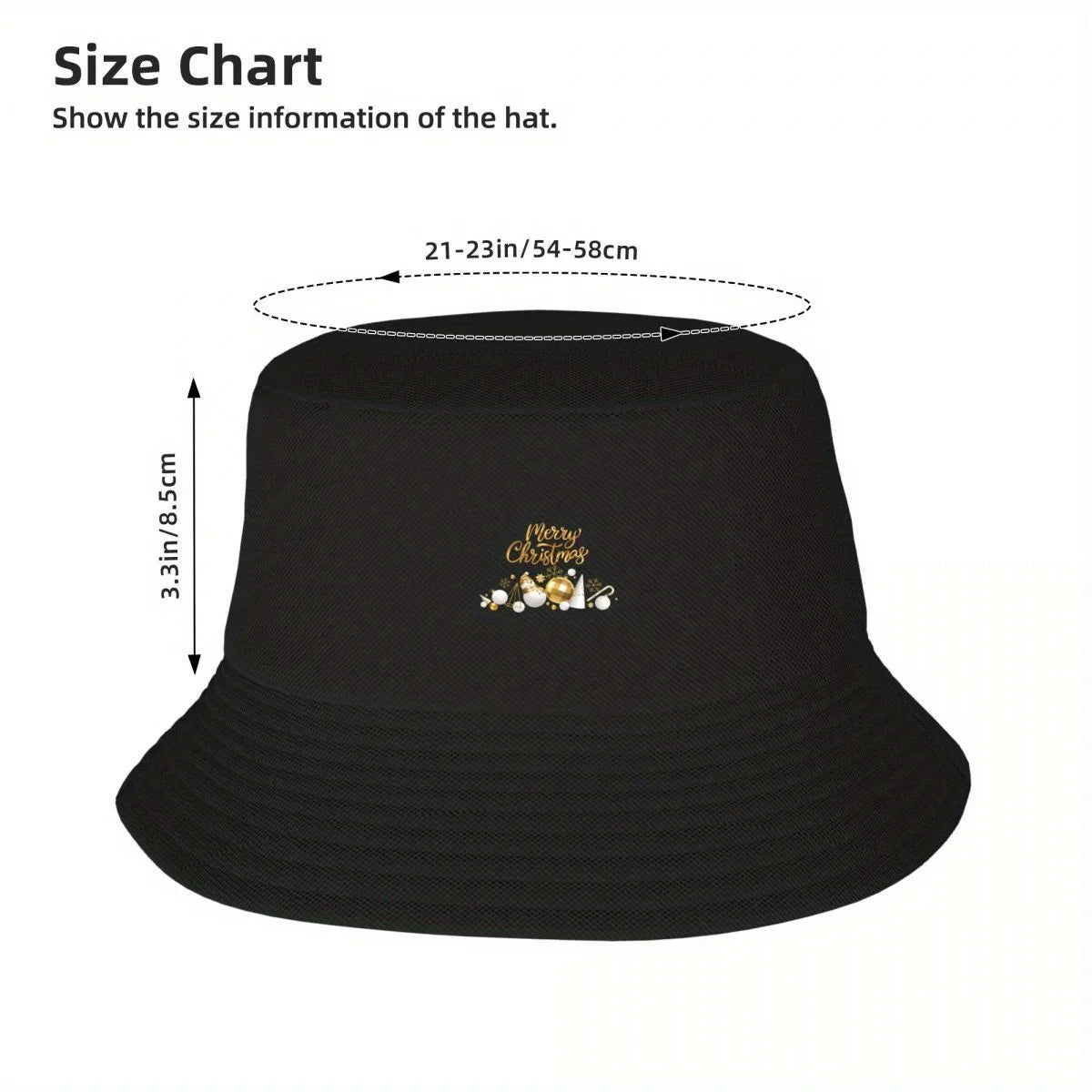 New Gold Merry Christmas Luxury Bucket Hat