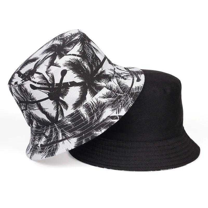 Fisherman Hat Trendy Printed Coconut Tree Bucket Hat