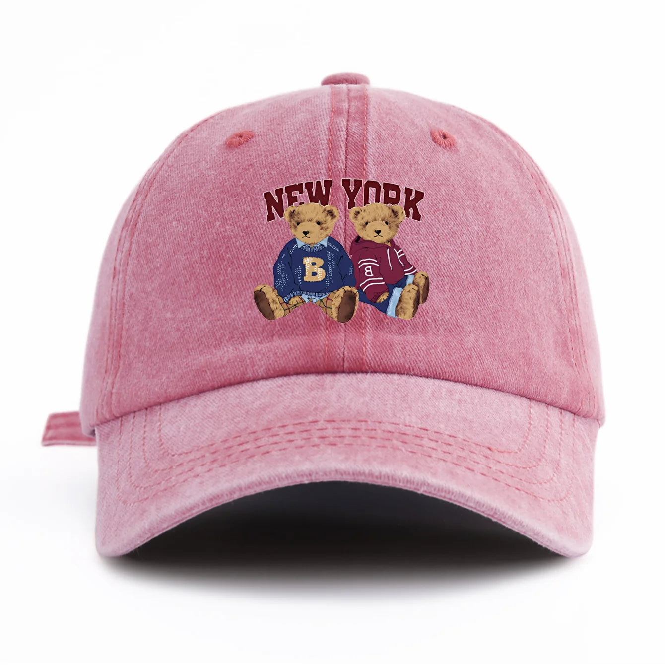 Bear Duo Washed Retro Baseball Cap