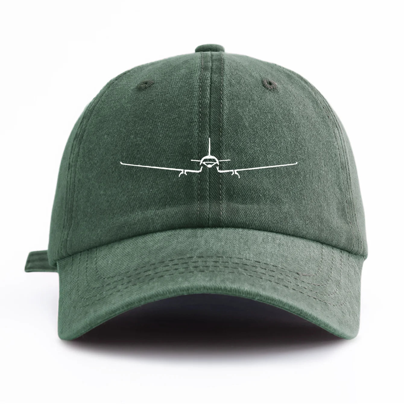 Airplane Print Washed Baseball Cap