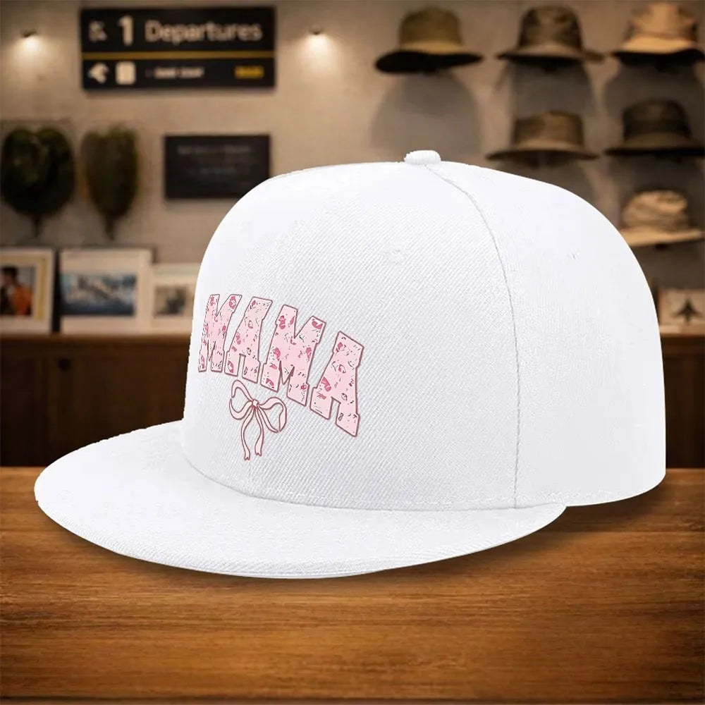 Mama Leopard Print Bow Snapback Cap