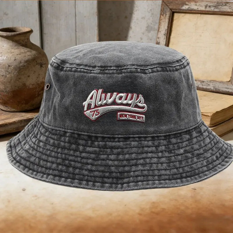 Always 73 Embroidered Washed Bucket Hat
