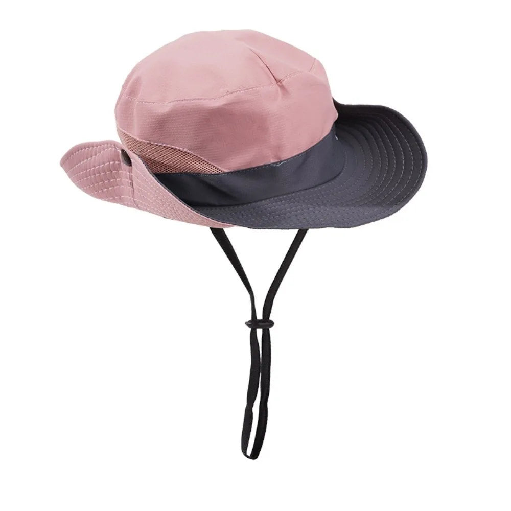 Quick-Dry Wide Brim Ponytail Hole Bucket Hat