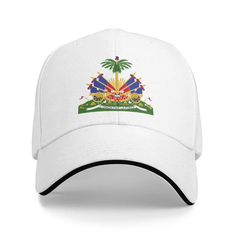 Haitian Flag Print Baseball Cap Outdoor Travel Sports Sun Visor Hat Snapback Cap