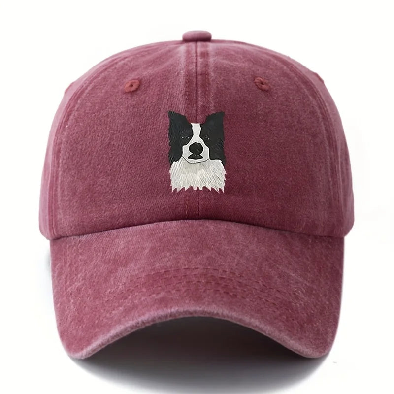 Border Collie Camping Baseball Cap