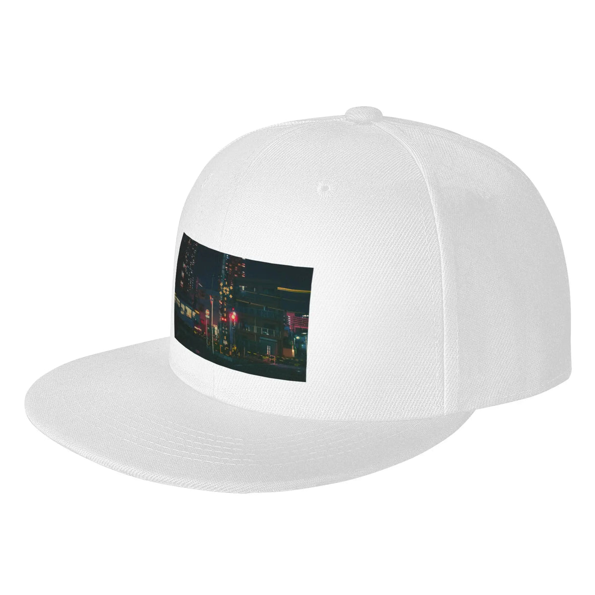 City Train Tracks Night Vintage Snapback Cap