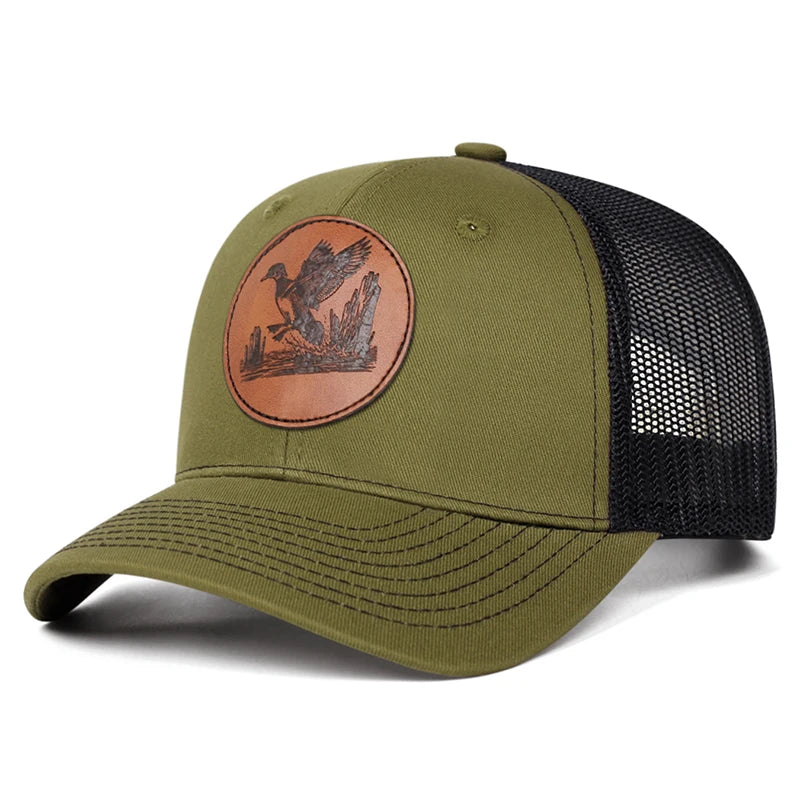 Bird Print Unisex Hip Hop Mesh Snapback Cap