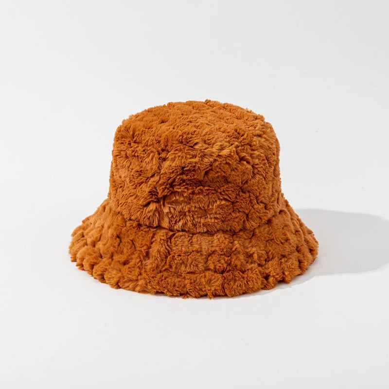 Women Korean Plush Winter Bucket Hat