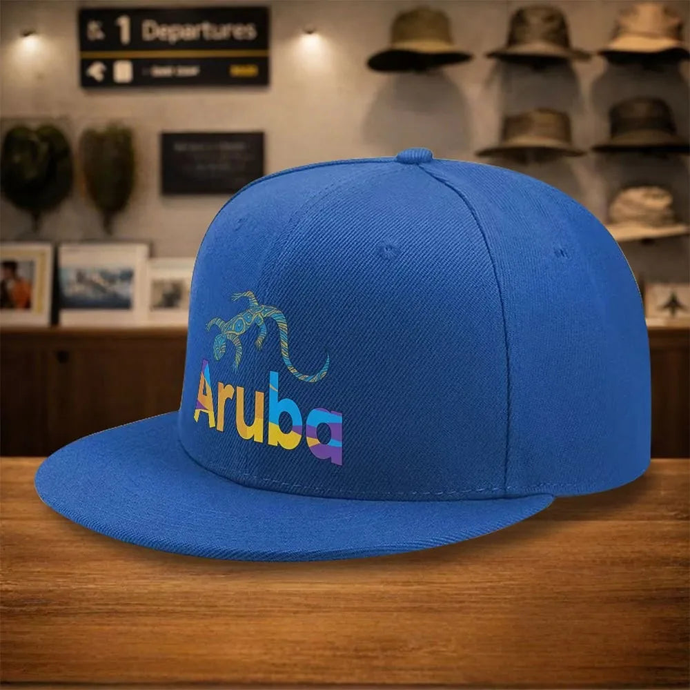 Aruba Lizard Geometric Pattern Casual Snapback Cap