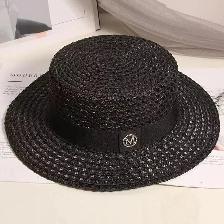 New Summer Sun Hat Women's French Retro Thin High Size 56-58cm