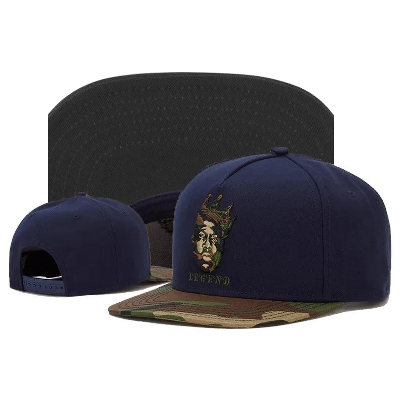 Luxury Flat Top Baseball Cap Adjustable Hip Hop Snapback