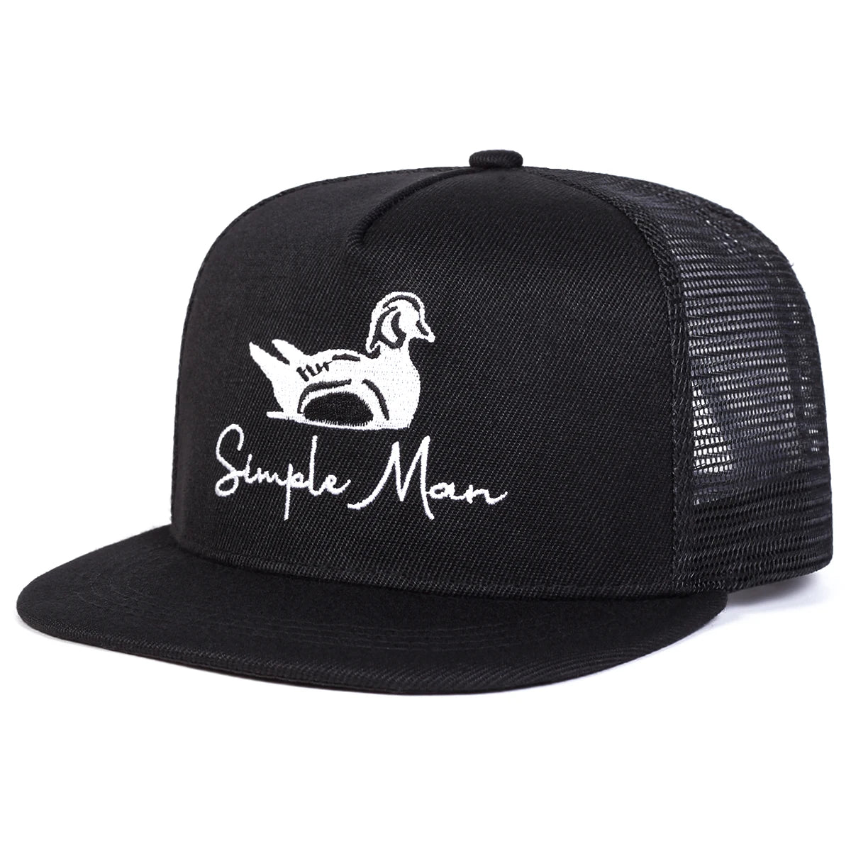 Simple Man Duck Embroidery Casual Snapback Cap