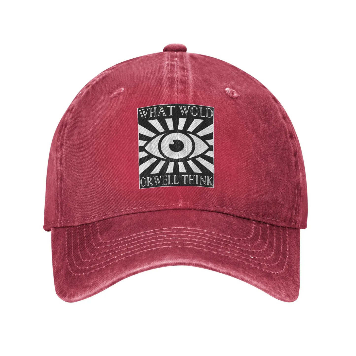 What Would Orwell Think Dystopian Fiction Distressed Denim Baseball Cap