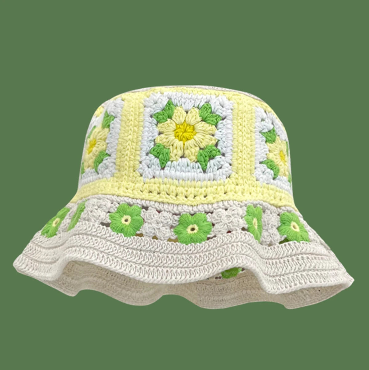 Colorful Floral Plush Bucket Hat