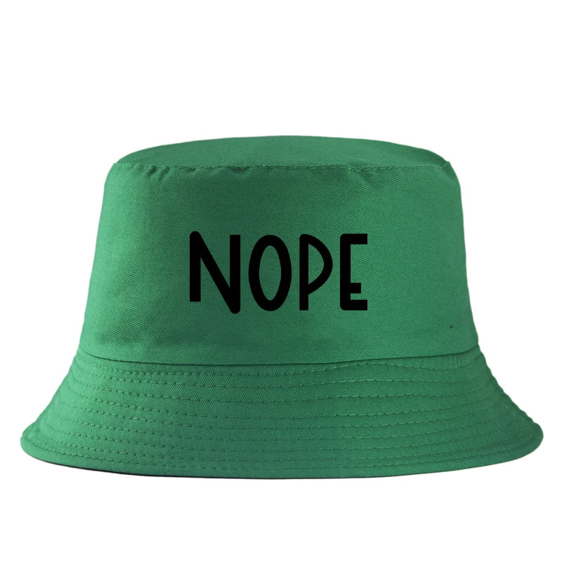 Funny Nope Letter Cotton Bucket Hat