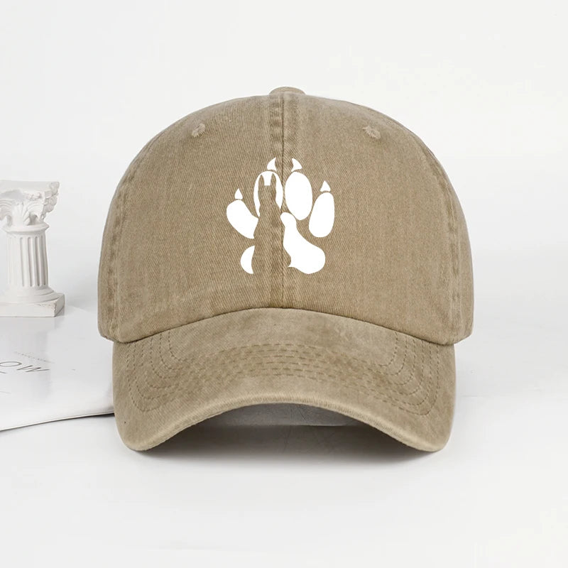 Wolf Paw Washed Vintage Baseball Cap