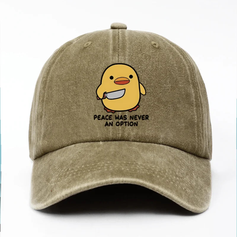Yellow Duck Letter Print Baseball Cap