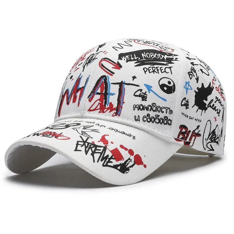 Graffiti Print Snapback Baseball Cap