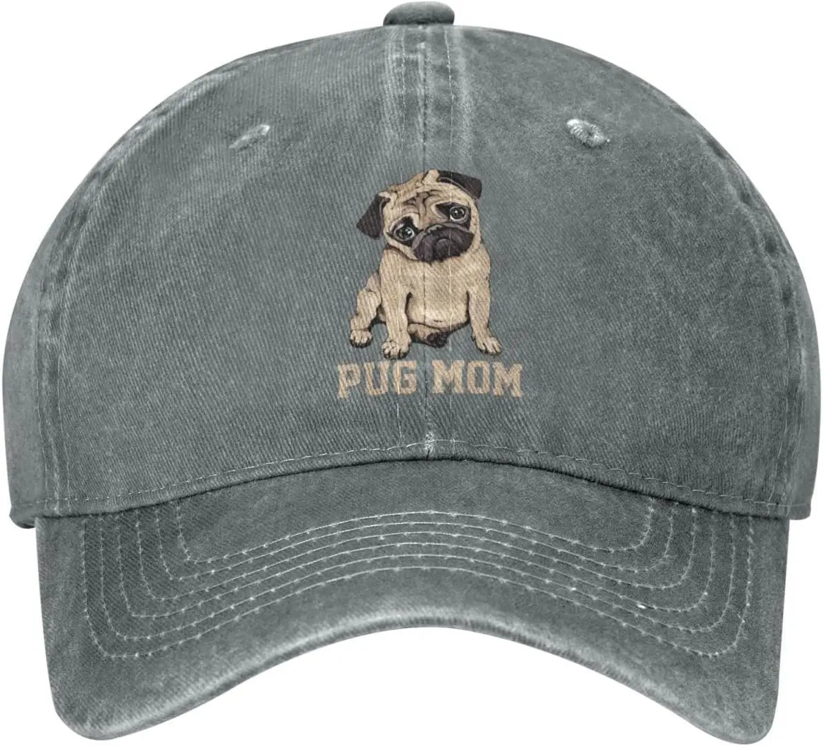 Pug Mom Denim Baseball Cap
