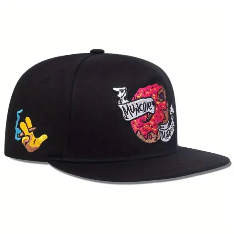 Doughnut Embroidery Casual Snapback Cap