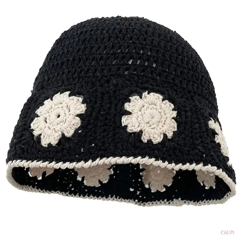 Y2K Floral Crochet Bucket Hat