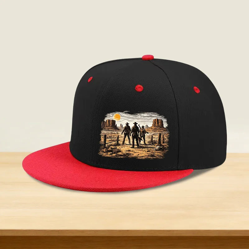 Western Cowboy Wilderness Sunset Hip Hop Snapback Cap