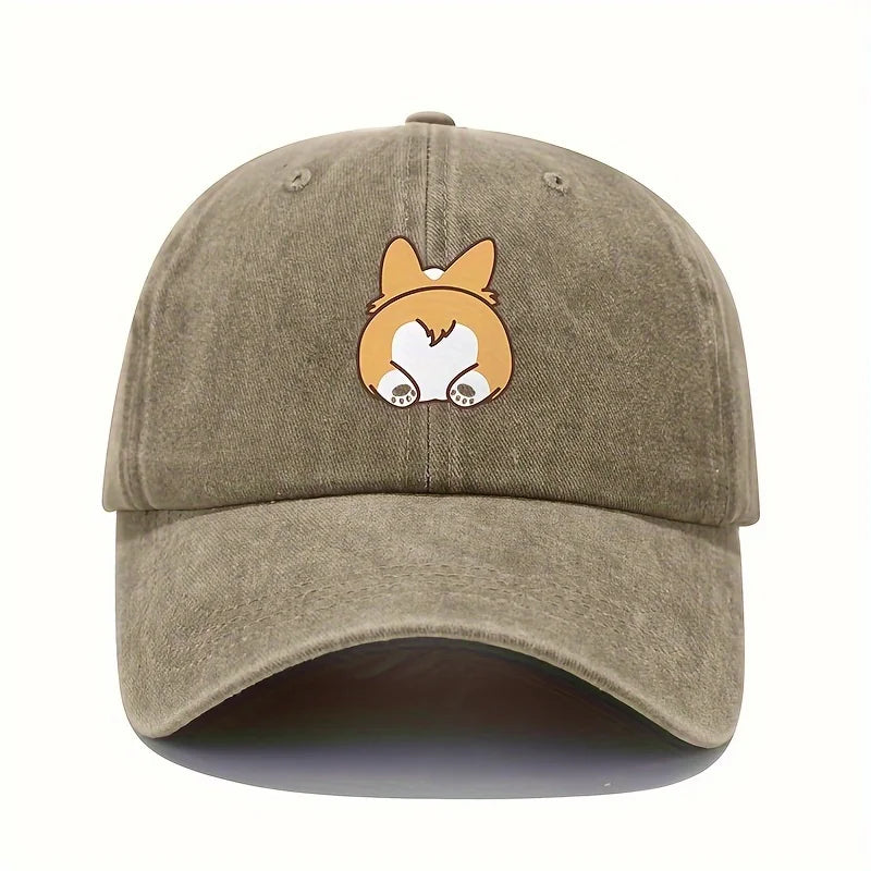 Retro Dog Print Travel Baseball Cap