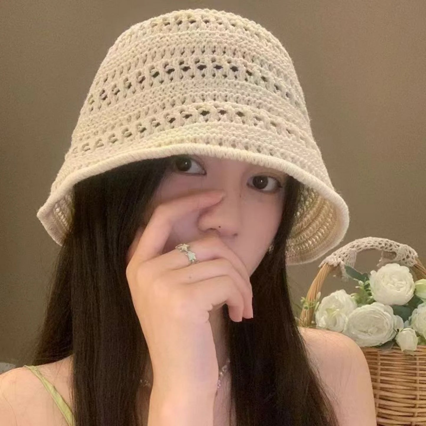 Women Lightweight Crochet Cloche Bucket Hat
