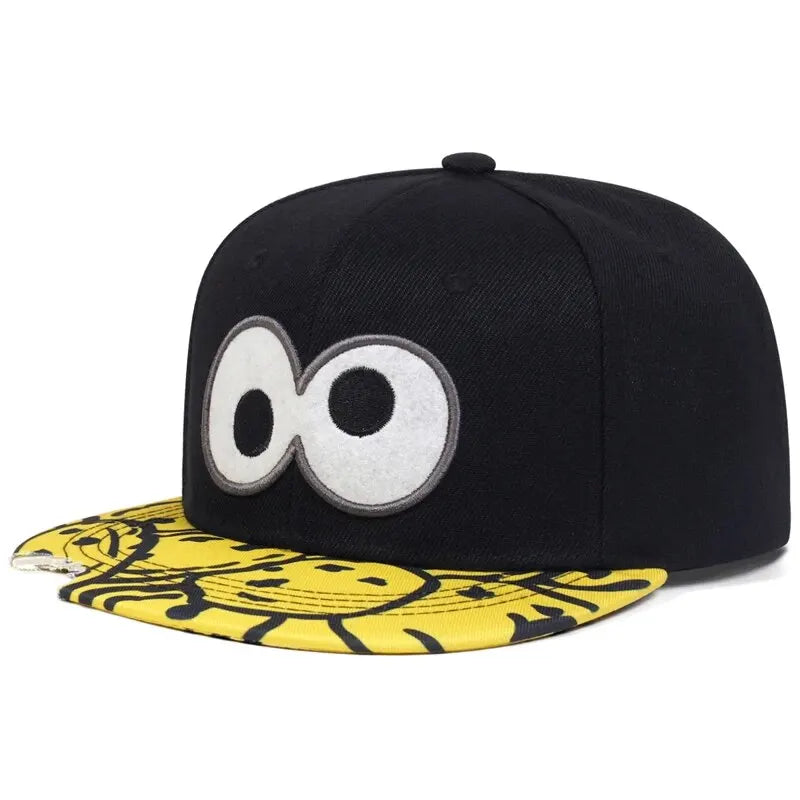 Eye Pizza Embroidered Hip-Hop Snapback Cap
