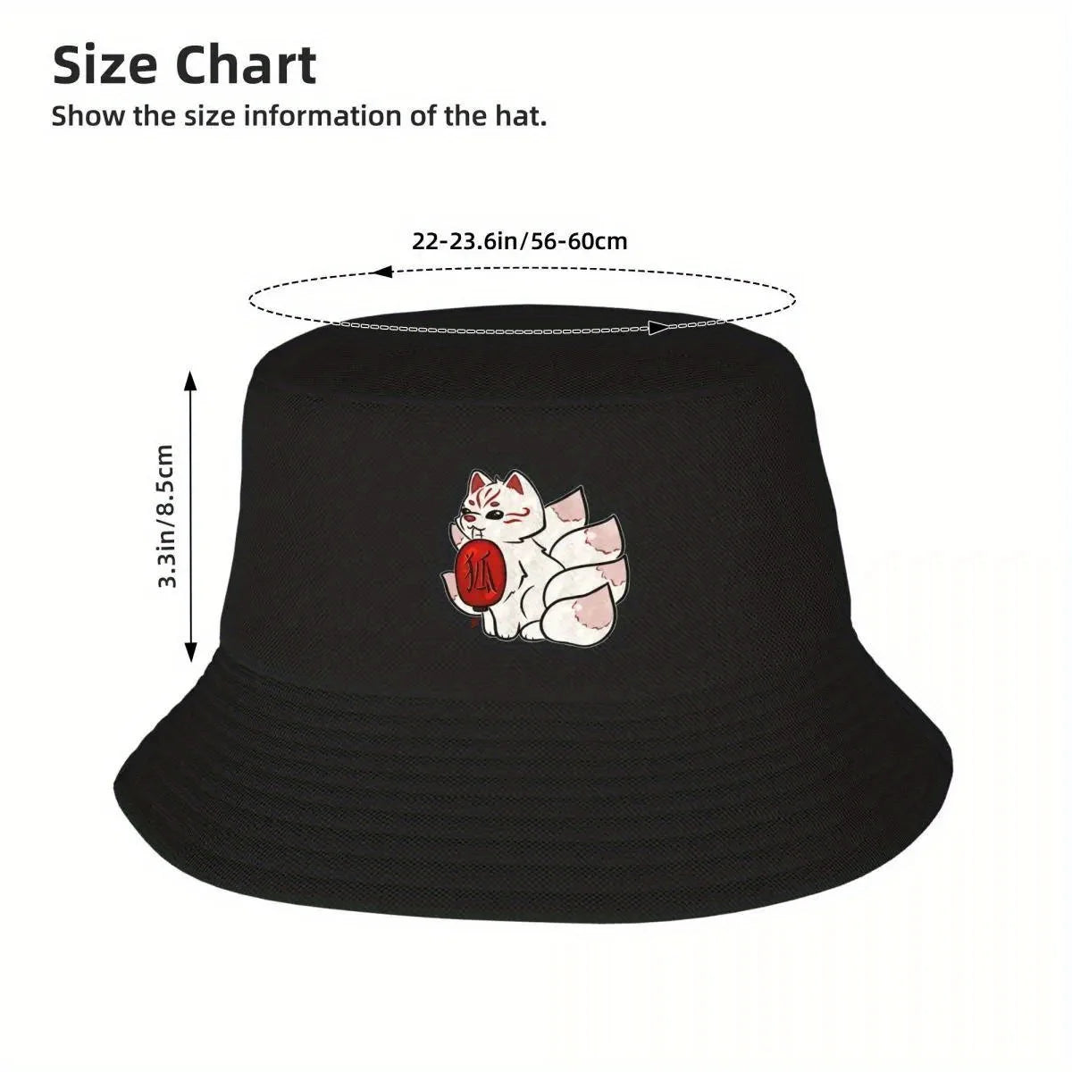 Chibi Kitsune Anime Style Unisex Bucket Hat Design