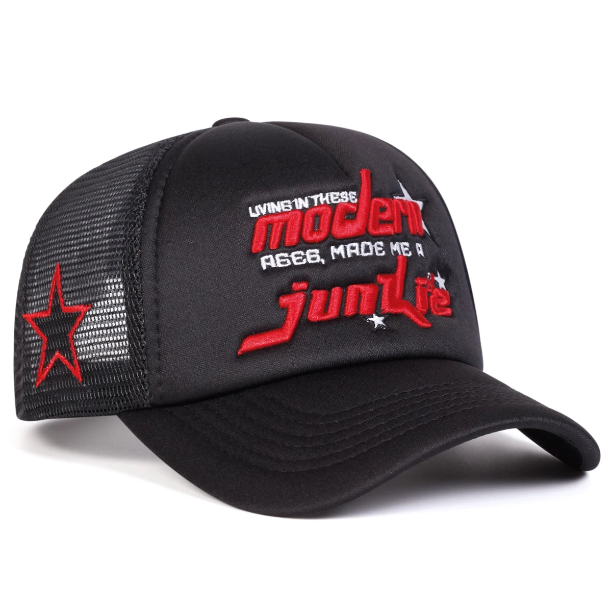 Modern Junkie Embroidered Mesh Baseball Cap