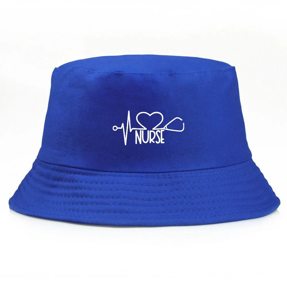 Nurse Print Y2K Vintage Cotton Bucket Hat