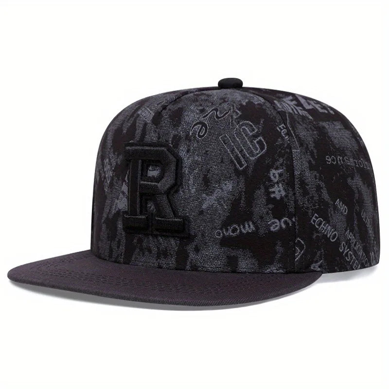 Graffiti Letter Embroidered Hip Hop Snapback Cap