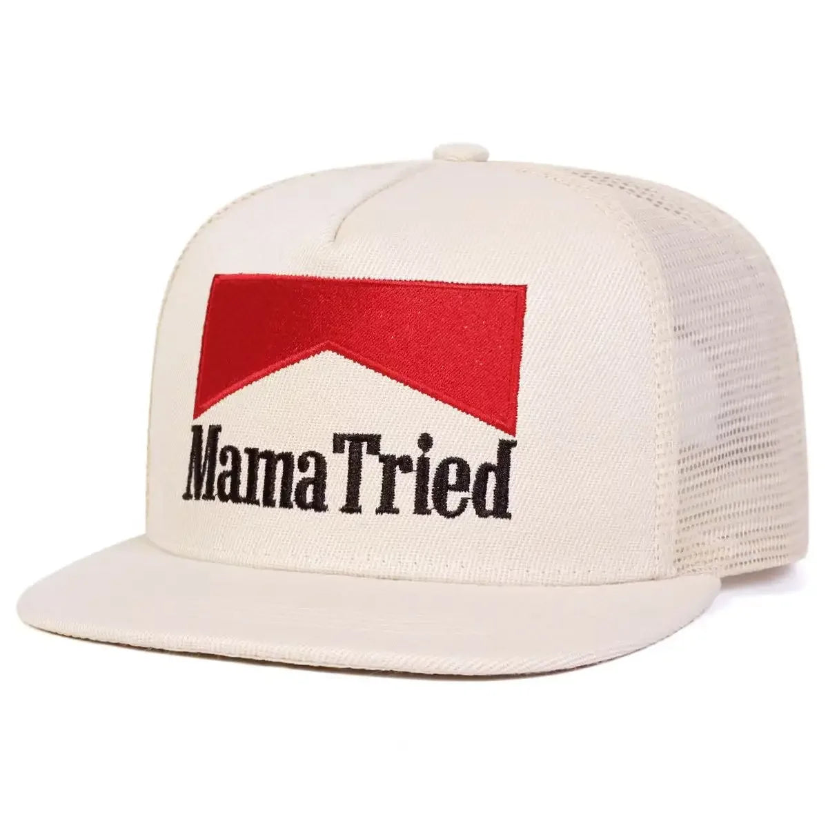 Unisex Mama Tried Embroidered Mesh Trucker Snapback Cap