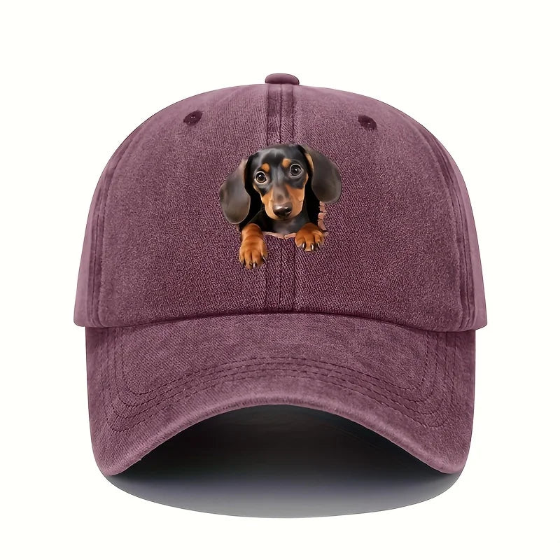 Vintage Dog Print Fashion Baseball Cap