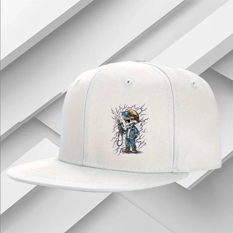Electrician Skull Graphic Adjustable Snapback Cap