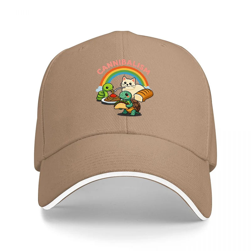 Cannibalism Rainbow Cat Baseball Cap