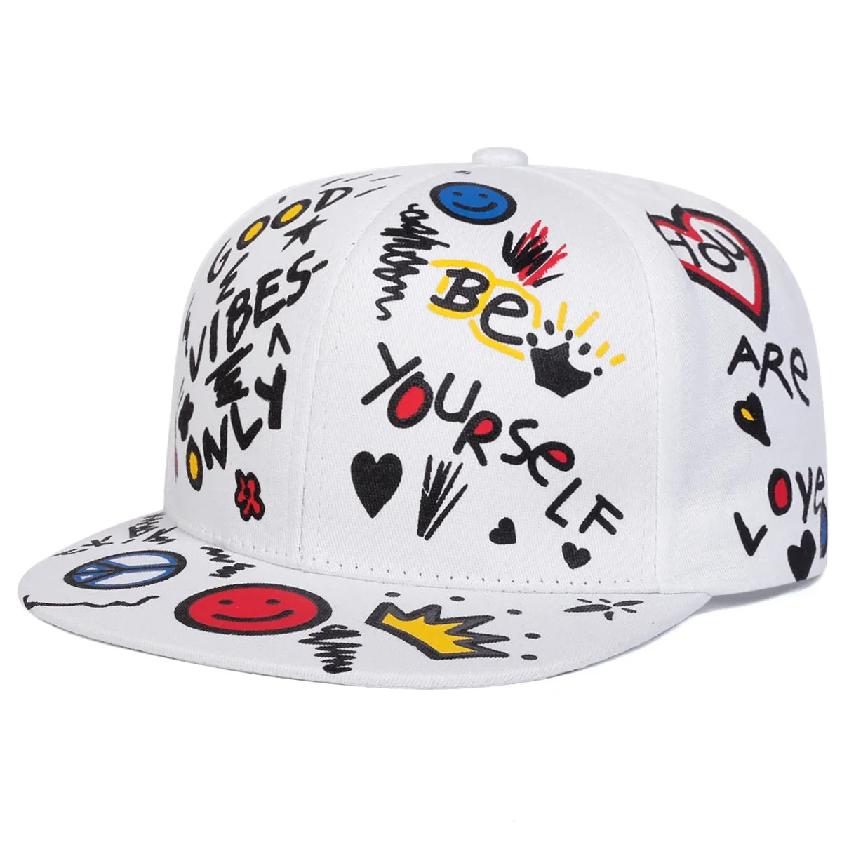 Smiling Graffiti Hip Hop Snapback Cap