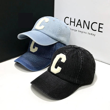 Denim Baseball Caps Casual 100% Cotton Letter C