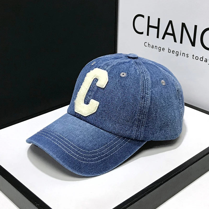 Denim Baseball Caps Casual 100% Cotton Letter C