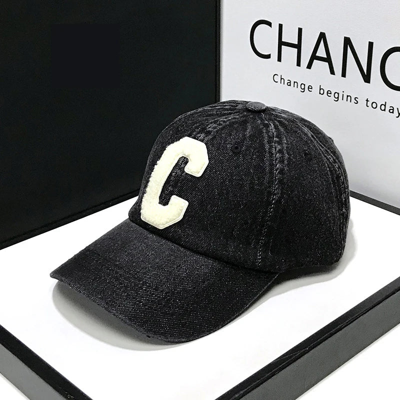 Denim Baseball Caps Casual 100% Cotton Letter C