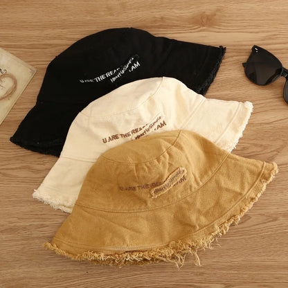 Women Cotton Sunscreen Fisherman Bucket Hat