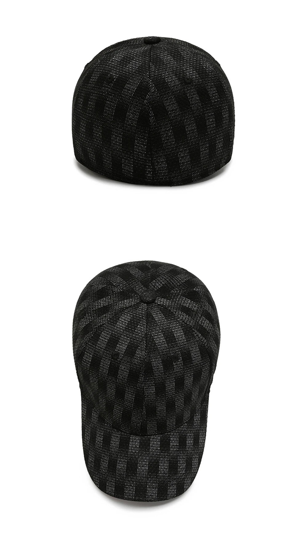 Luxury Brand Black Gray Plaid Baseball Caps For Men Summer Women