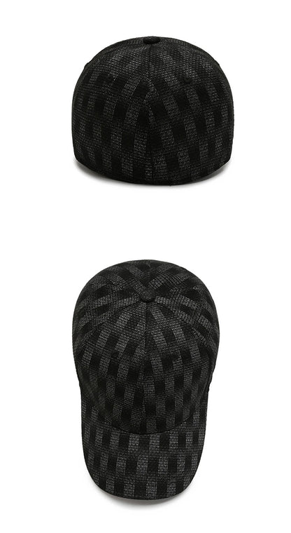 Luxury Brand Black Gray Plaid Baseball Caps For Men Summer Women