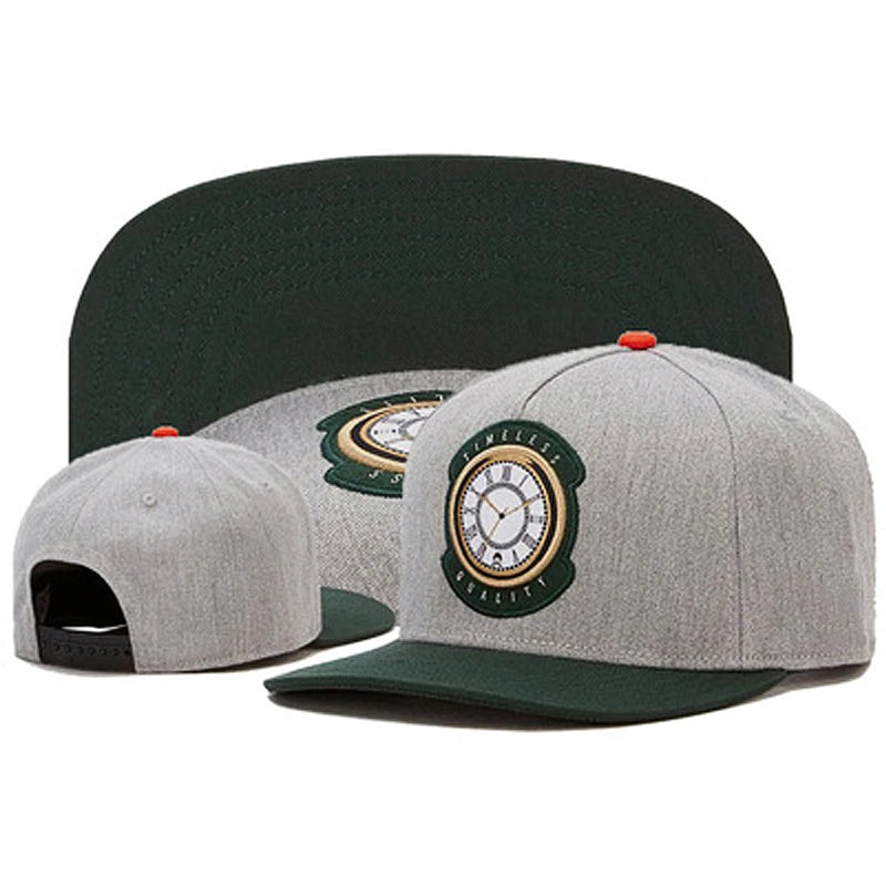 Fastball Clock Embroidered Cotton Unisex Snapback Cap