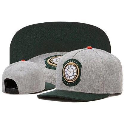 Fastball Clock Embroidered Cotton Unisex Snapback Cap