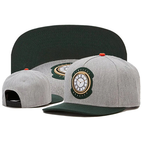Fastball Clock Embroidered Cotton Unisex Snapback Cap