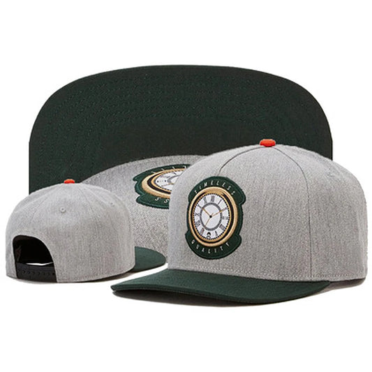 Fastball Clock Embroidered Cotton Unisex Snapback Cap