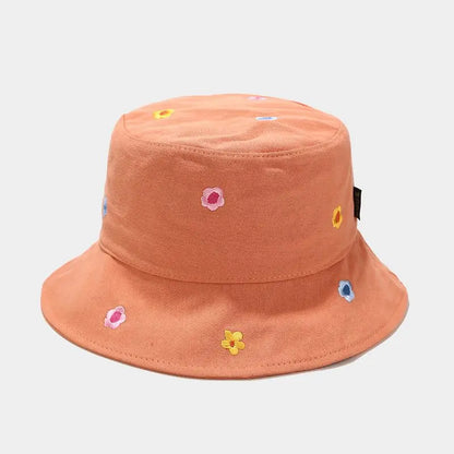 Four Seasons Cotton Flower Embroidery Bucket Hat