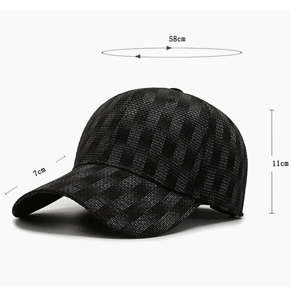 Luxury Brand Black Gray Plaid Baseball Caps For Men Summer Women